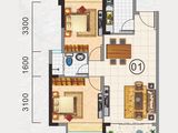 广晟圣淘沙_2室1厅1卫 建面71平米