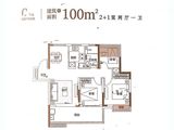 招商雍华府_3室2厅1卫 建面100平米