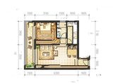 水一方空中花园_1室2厅2卫 建面64平米