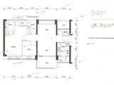 鸿荣源壹成中心_3室2厅2卫 建面94平米